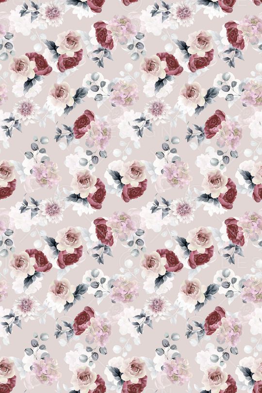 水彩花卉印花华亿平台图片