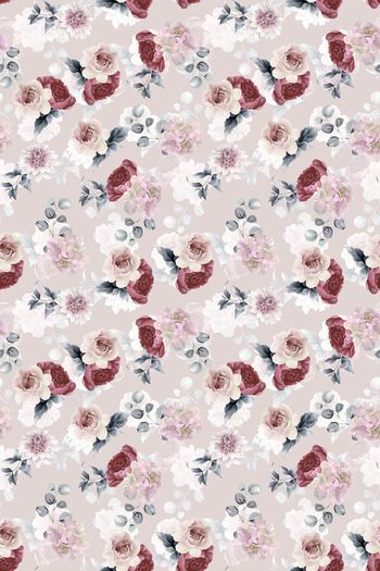 水彩花卉印花华亿平台图片