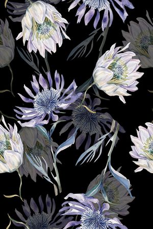 水彩花卉印花华亿平台图片