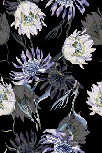 水彩花卉印花华亿平台图片