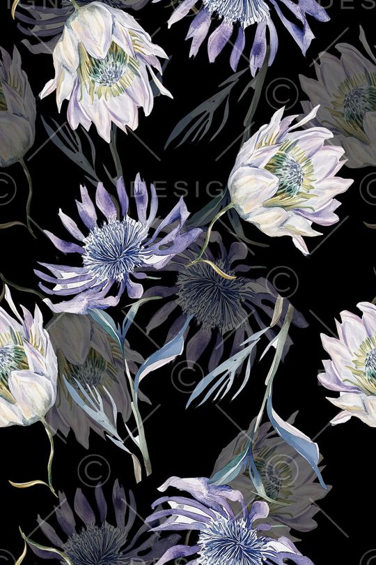 水彩花卉印花华亿平台图片