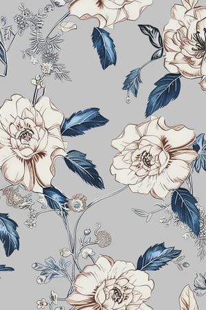 清爽底花卉印花华亿平台图片