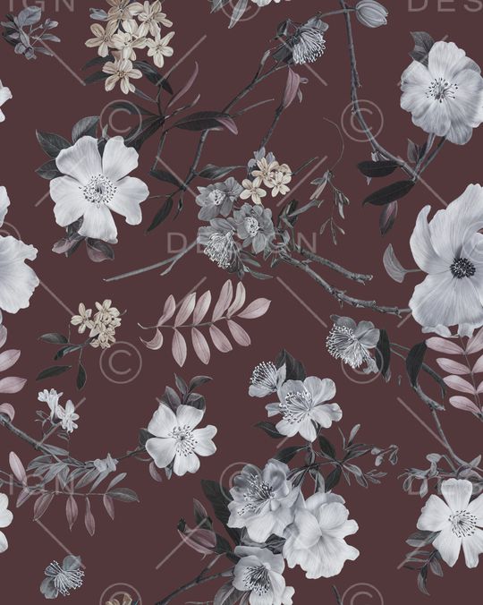 清爽底花卉印花华亿平台图片