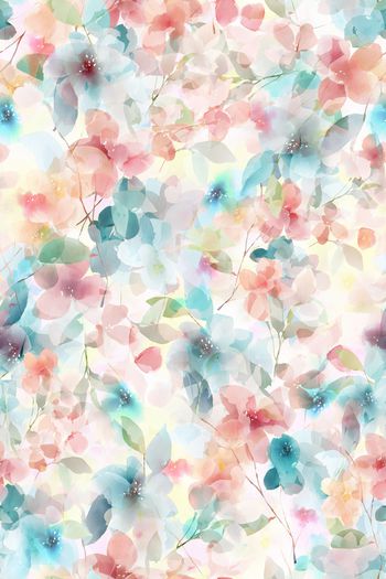 水彩花卉印花华亿平台图片