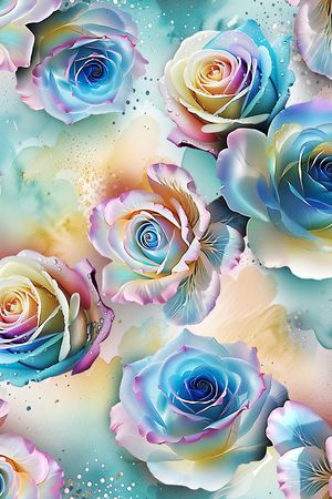 水彩花卉印花华亿平台图片