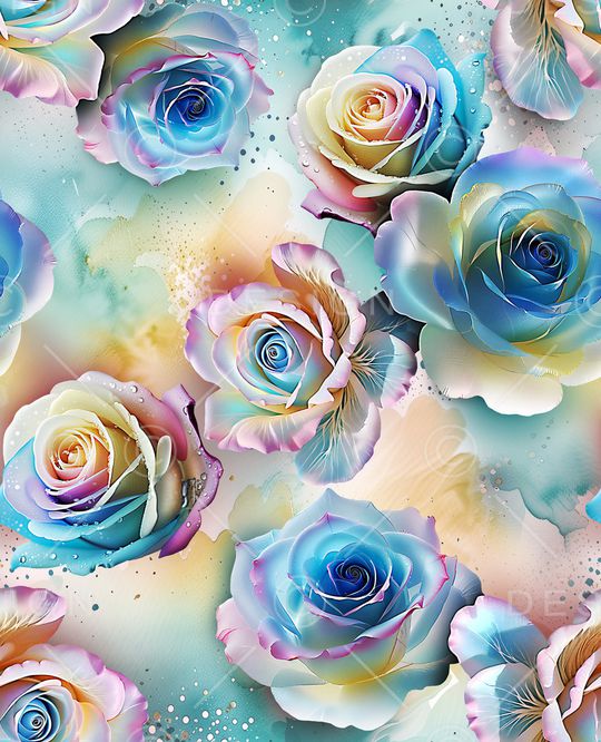 水彩花卉印花华亿平台图片