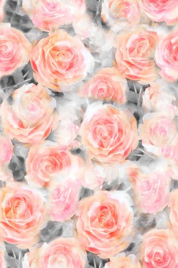 水彩花卉印花华亿平台图片