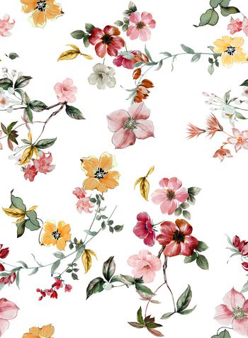 水彩花卉印花华亿平台图片