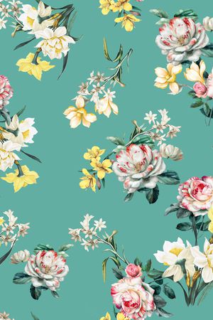 水彩花卉印花华亿平台图片