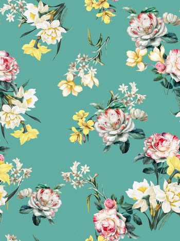 水彩花卉印花华亿平台图片