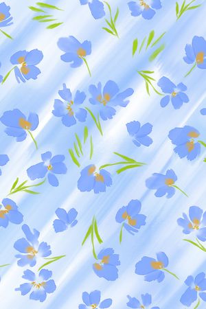 水彩花卉印花华亿平台图片