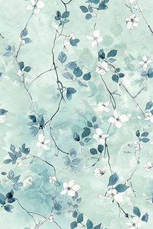 水彩花卉印花华亿平台图片