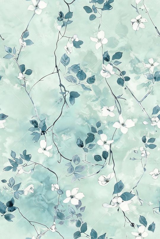 水彩花卉印花华亿平台图片