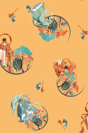 中国风印花华亿平台图片