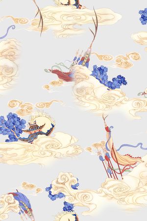 中国风印花华亿平台图片