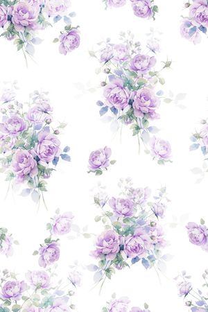 水彩花卉印花华亿平台图片