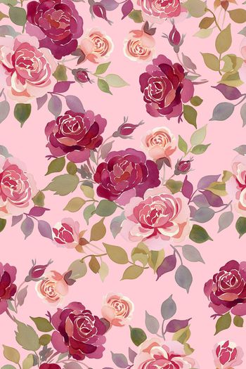 水彩花卉印花华亿平台图片