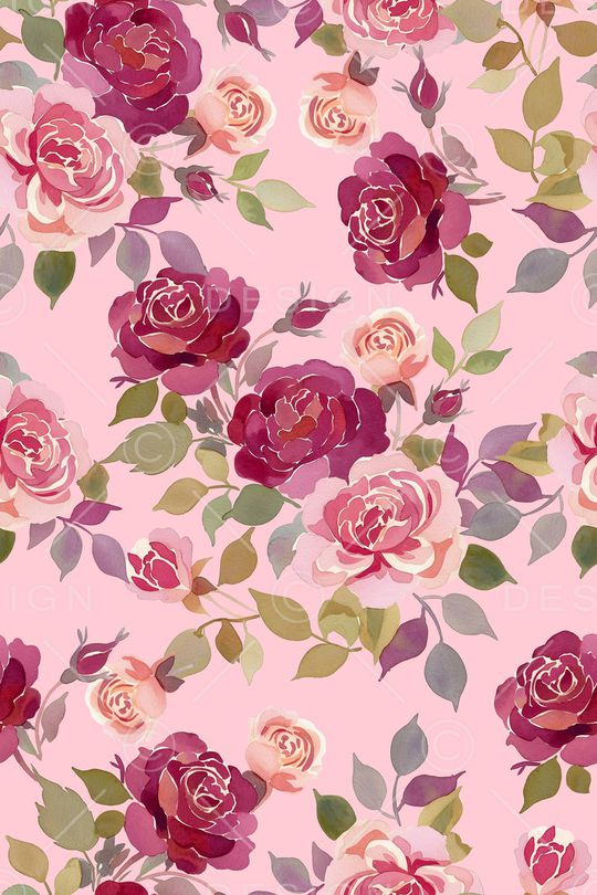 水彩花卉印花华亿平台图片