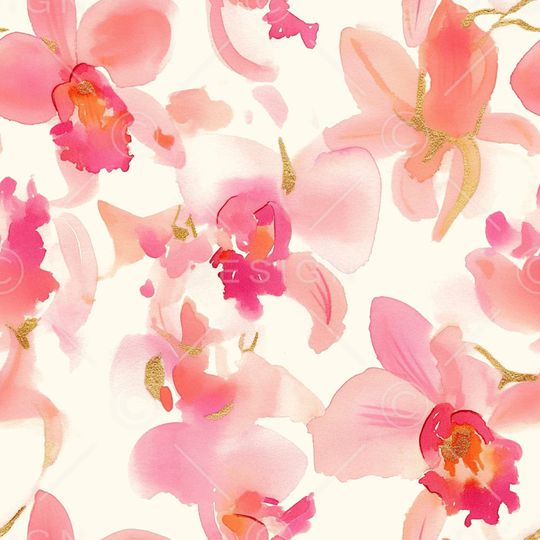 水彩花卉印花华亿平台图片