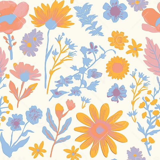 清爽底花卉印花华亿平台图片