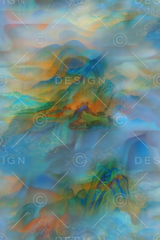 中国风印花华亿平台图片