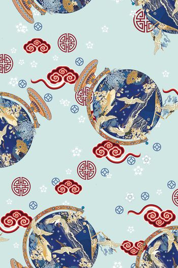 中国风印花华亿平台图片