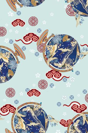 中国风印花华亿平台图片