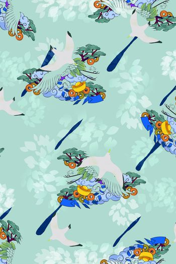 中国风印花华亿平台图片