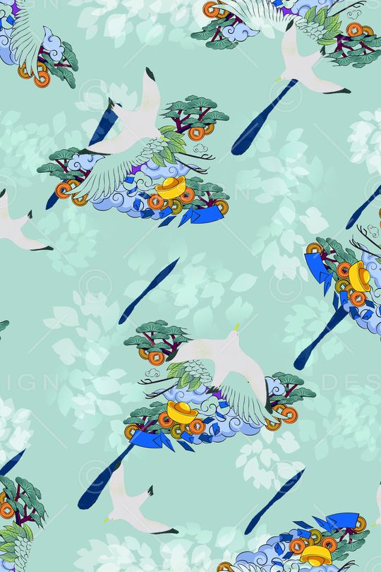 中国风印花华亿平台图片