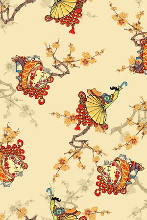 中国风印花华亿平台图片