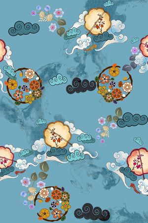 中国风印花华亿平台图片