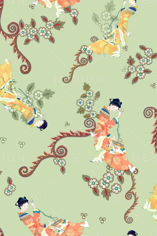 中国风印花华亿平台图片