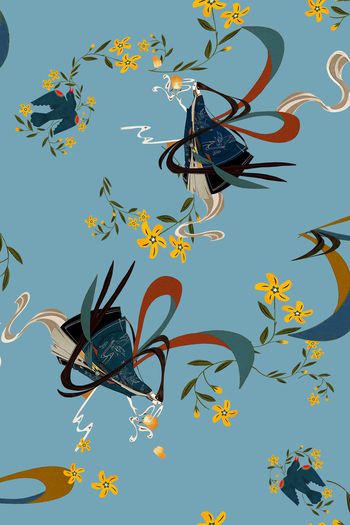 中国风印花华亿平台图片