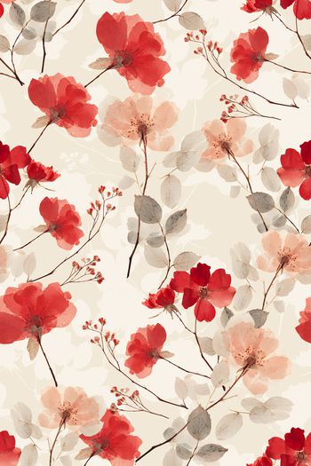 水彩花卉印花华亿平台图片