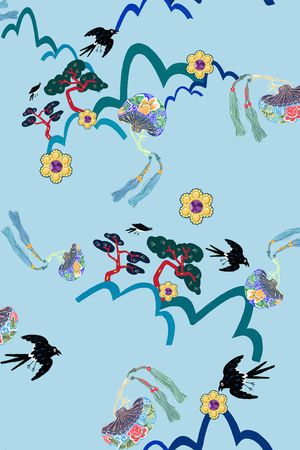 中国风印花华亿平台图片