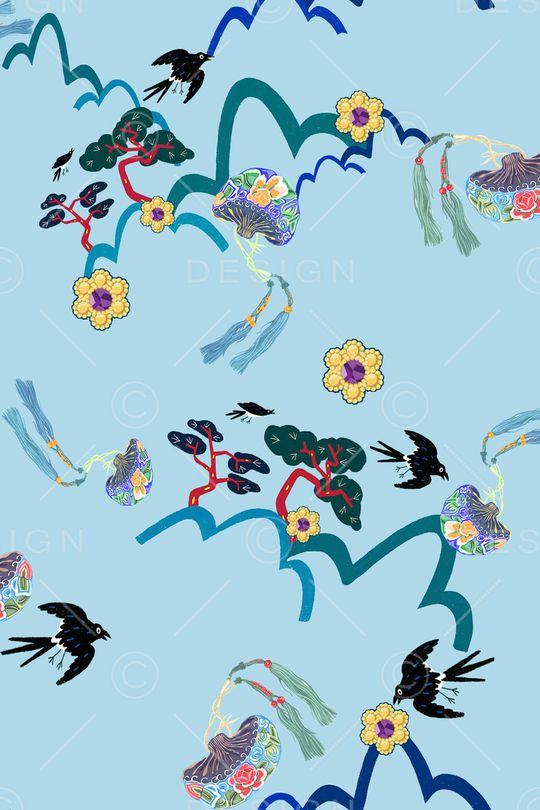 中国风印花华亿平台图片