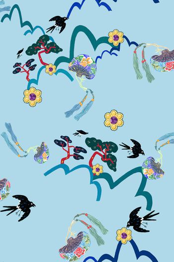 中国风印花华亿平台图片