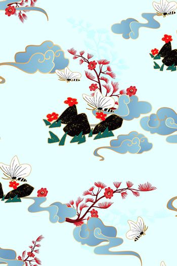 中国风印花华亿平台图片