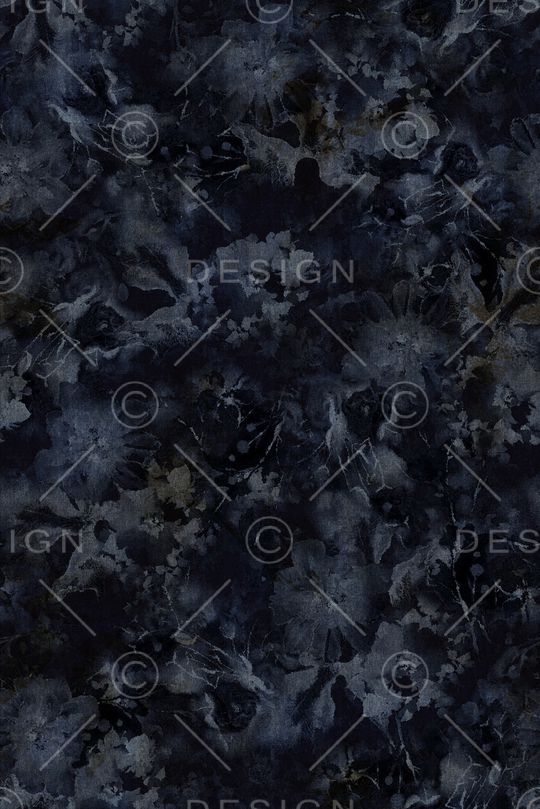 黑底花卉印花华亿平台图片