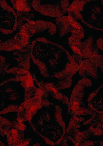 黑底花卉印花华亿平台图片