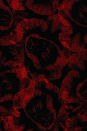 黑底花卉印花华亿平台图片