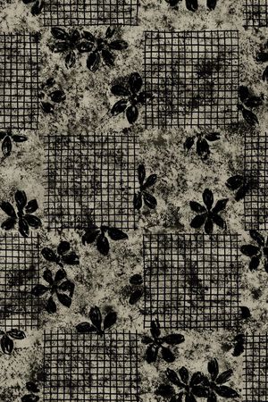 黑底花卉印花华亿平台图片