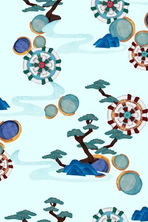 中国风印花华亿平台图片