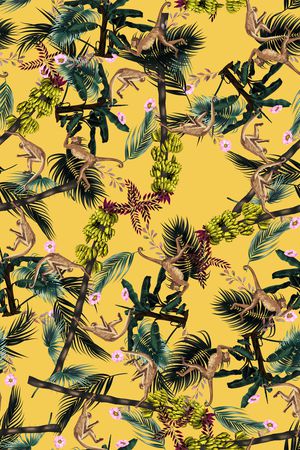 热带丛林印花华亿平台图片