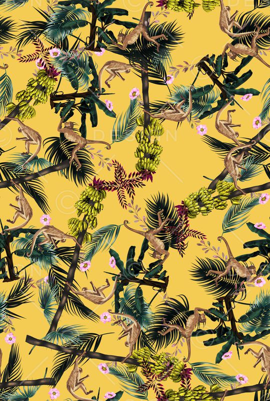 热带丛林印花华亿平台图片