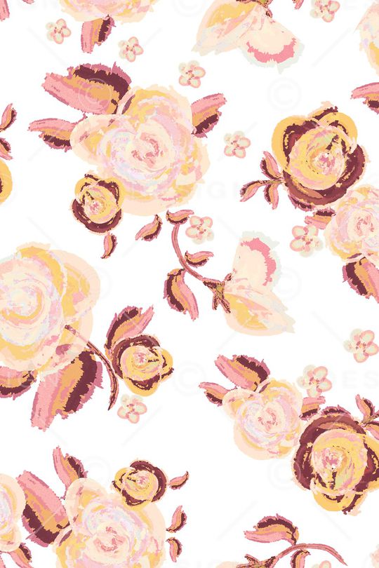 水彩花卉印花华亿平台图片