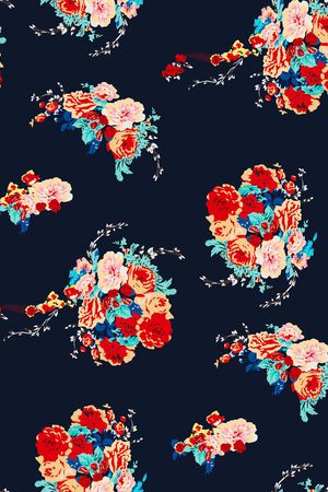 簇状花束印花华亿平台图片