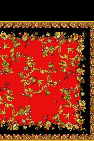 丝巾构图印花华亿平台图片