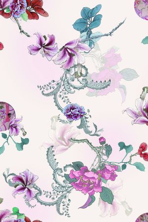 花卉印花华亿平台图片