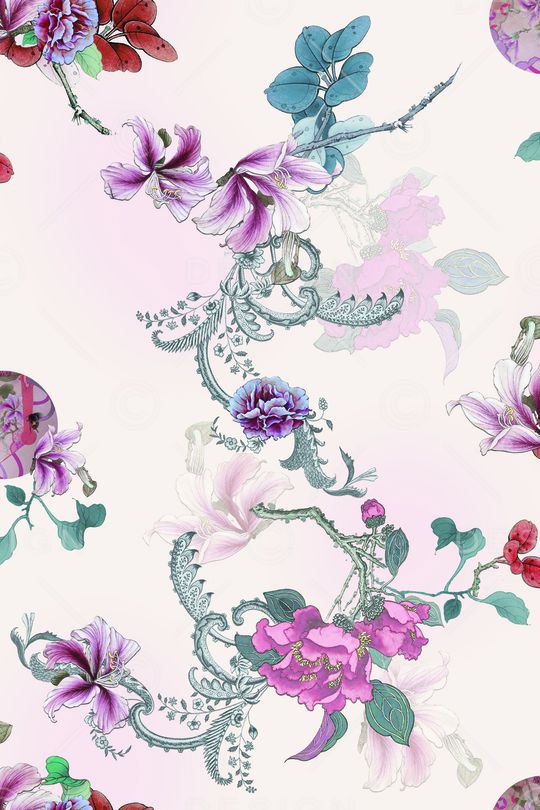 花卉印花华亿平台图片